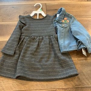 18 month bundle Jean jacket and sweatshirt dress